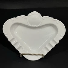 Vintage Rynne's China White Porcelain Triangle/Heart Shaped Ashtray