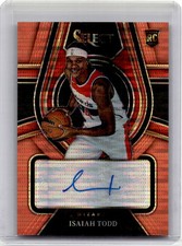 2021-22 Panini Select Rookie Signatures Neon Orange Pulsar Prizms FOTL Isaiah