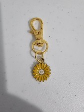 Yellow  Gold Sunflower Purse Charm With Swivel Snap Hook