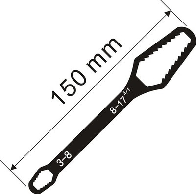 Universal Torx Style Wrench 3-17mm Self-Tightening Adjustable Spanner Tool 150mm