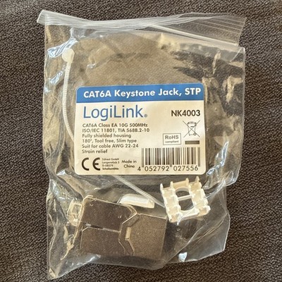 Logilink Keystone Buchse STP AWG22-26 16mm breit, Cat.6A NK4003 (4052792027556)