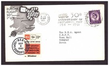 1961 First Aerial Post 50th Anniversary BEA flown commemorative cover.