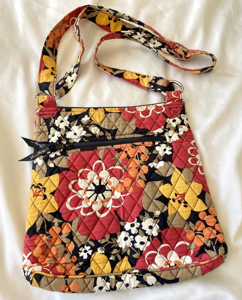 Vera Bradley Floral Hipster Crossbody Purse/bag Retired Pattern Bittersweet - Image 2 of 4