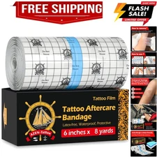 Tattoo Aftercare Bandage, 6"x 8 Yard, Waterproof Second Skin Cover up Tape, H...