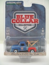 Greenlight 1:64 Blue Collar Model:1956 Ford F100 Gulf Tow Truck, Fayette OH, MOC