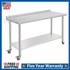 60" Stainless Steel Work Table with Undershelf ,Heavy Duty Commercial Prep Table