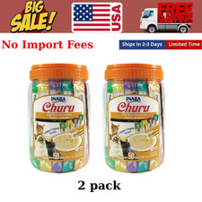 INABA Churu Cat Treats, Grain-Free, 0.5 Oz Each Tube, 100Tubes