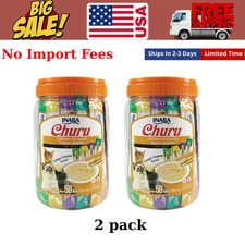 INABA Churu Cat Treats, Grain-Free, 0.5 Oz Each Tube, 100Tubes