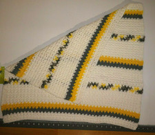 New Baby Blanket Bassinet Cradle Receiving Blanket Handmade crocheted Stripped
