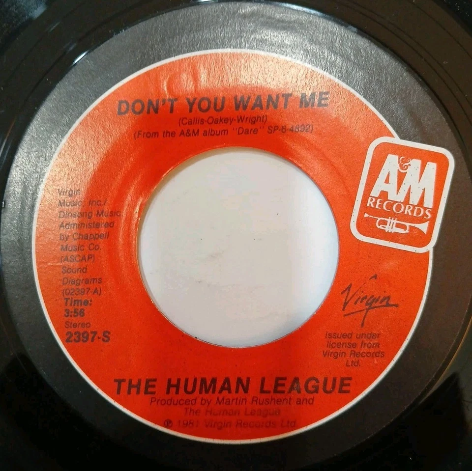 The Human League ~Don't You Want Me~Seconds~1981~45rpm Vinyl Record~A&M Records - Image 2 of 4