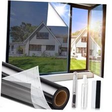  One Way Privacy Window Film, Reflective Window Tint for 23.6 x 78.5 Inch Black