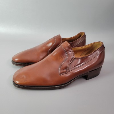 Loake Bros Mens Shoes Slip On Loafers Brown Leather Made In England 6.5E US 7.5E