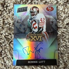 Ronnie Lott Super Bowl XVI On Card Auto 2022 Panini
