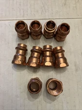 Lot Of 10 Mueller Streamline 1/2 X 1/2” Copper Press  x FeMale Threaded Adapter