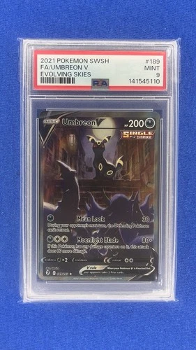 2021 Pokemon SWSH Evolving Skies #189 FA Umbreon V PSA 9 MINT