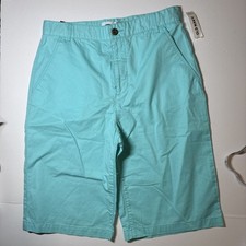 NEW Boys 18 OLD NAVY Mint Green Cotton LONG Walking SHORT Chino Khaki NWT
