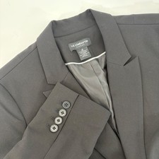 Liz Claiborne Career Womens Black Single Button Blazer Jacket Size 8 Profession