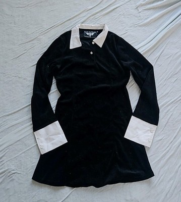 Killstar Wednesday Velvet Black Gothic Dress M Schwarzes Samt Gothic Kleid M