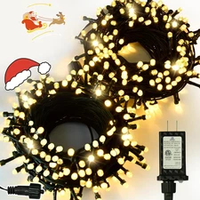 ULG Upgraded 2-Pack 186FT 500 LED Christmas String 200+300, Warm White