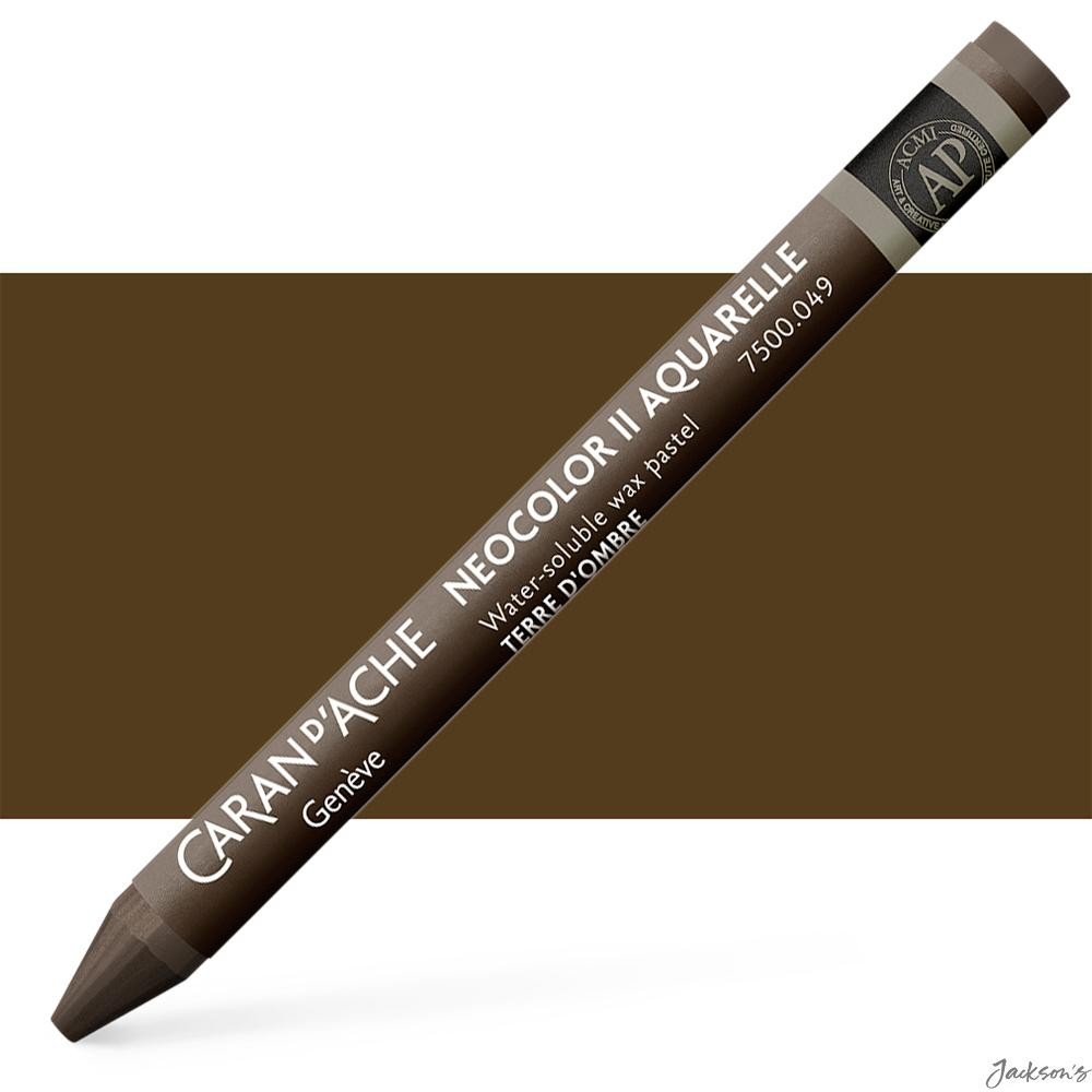 Caran d'Ache Neocolor II Watercolour Crayon Wax-Based Raw Umber For Artists