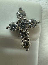 cross earrings women Sterling Silver 1.00 Ctw Moissanite