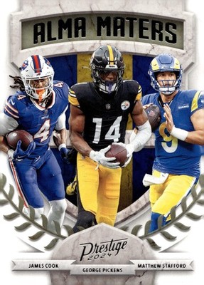2024 Panini Prestige James Cook / George Pickens / Matthew Stafford #21 Alma Mat