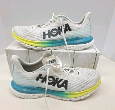Hoka One One Running Shoes Men's 14D Mach 5 White Blue Glass Profly+