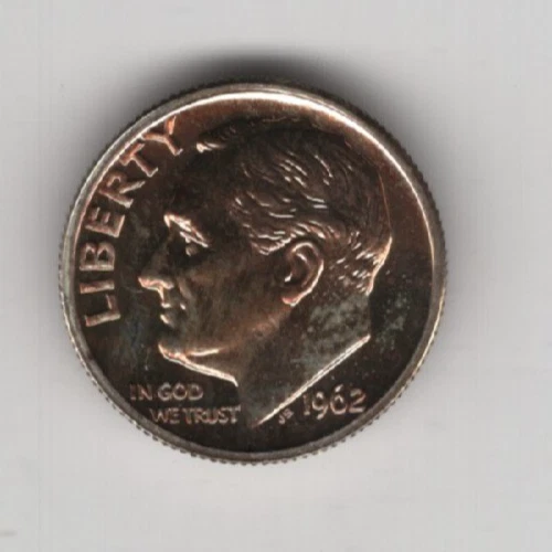 1962 PROOF DIME 90% SILVER TEN CENTS 10¢ PHILADELPHIA UNITED STATES OF AMERICA