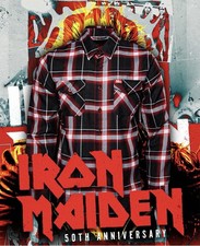    Dixxon Flannel Co.    Men  s BNIB L Iron Maiden  50th Year Anniversary  Flannel