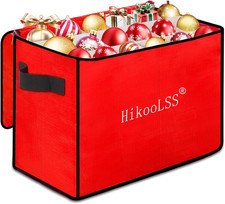 Christmas Ornament Storage Box 72 Capacity Organizer w Adjustable Dividers