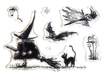 Witch Short Plump Clear Stamps Halloween Icons for Card Making & DIY Crafts