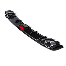 Universal Car Rear Bumper Lip Diffuser Spoiler 4 Holes Exhaust Pipe
