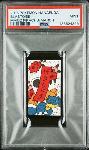 2016 POKEMON HANAFUDA MARIO PIKACHU MARCH BLASTOISE PSA 9