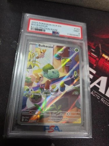 BULBASAUR PSA 9 2024 POKEMON SV STELLAR CROWN SCR EN #143/142 ILLUSTRATION RARE