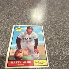 Topps 1961 Matty Alou #327 Rookie San Francisco Giants Baseball Card. rookie card picture