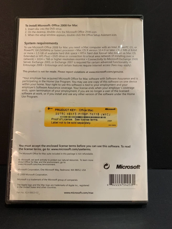 Microsoft Office:Mac 2008 – Home Use Program – Productivity Suite for Collectors - Image 2 of 3