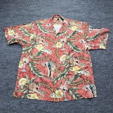 Tommy Bahama 100 Silk Hawaiian Camp Shirt Men s XL Aloha Pin Up Floral Tropic
