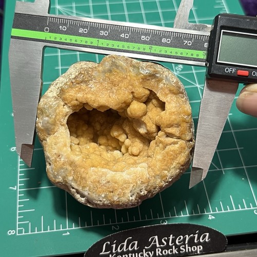 3 Inch Botryoidal Quartz Honey Orange Golden Healer Crystal Cluster Geode - Picture 6 of 7