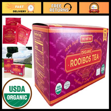 Organic Rooibos Tea Bags - 40 Count, Caffeine Free, South African Red Bush, 100g