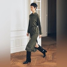 Zara Olive Green Midi Dress Size XL