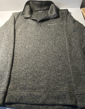 NWT Eddie Bauer Men  s M Grey Fleece Radiator 1/4 Zip Pullover