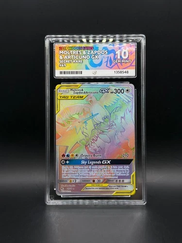 Moltres & Zapdos & Articuno Gx 69/68 Pokemon TCG Rainbow ACE 10 GEM MINT