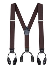 Button End Suspenders for Men - 48" Adjustable Straps 1 1/4" - Y Shape - 5113...