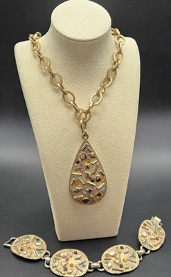 Vintage SARAH COVENTRY Sultana CONFETTI Colorful Necklace Bracelet SET