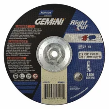 Norton Abrasives 66253019115 Depressed Center Cut-Off Wheel, Type 27, 9 In Dia,