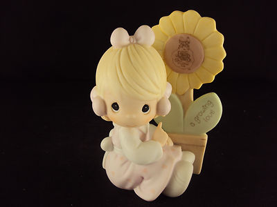 Precious Moments, E-0008, A Growing Love, Cedar Tree, 1988 Symbol