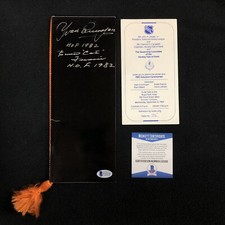 Yvan Cournoyer & Emile Cat Francis Signed 1982 Hall Of Fame Program Beckett COA