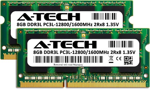 A-Tech 16GB K (2x8GB) DDR3L-1600MHz PC3L-12800 2Rx8 1.35V Non-ECC SO-DIMM - Picture 3 of 4