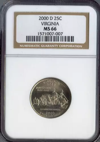 2000-D Virginia State Quarter NGC MS66 Business Quality