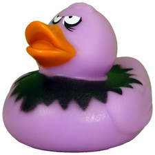 Villian Monster Rubber Duck Purple Black Coat Classic Floating Bath Toy 2"